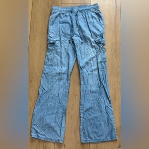 Social Standard Light Wash Wide Leg Cargo Jeans